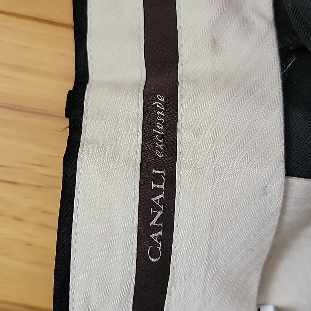 Canali exclusive black Pleatsd Suit Pantz Dress Pants 34w - Picture 6 of 11